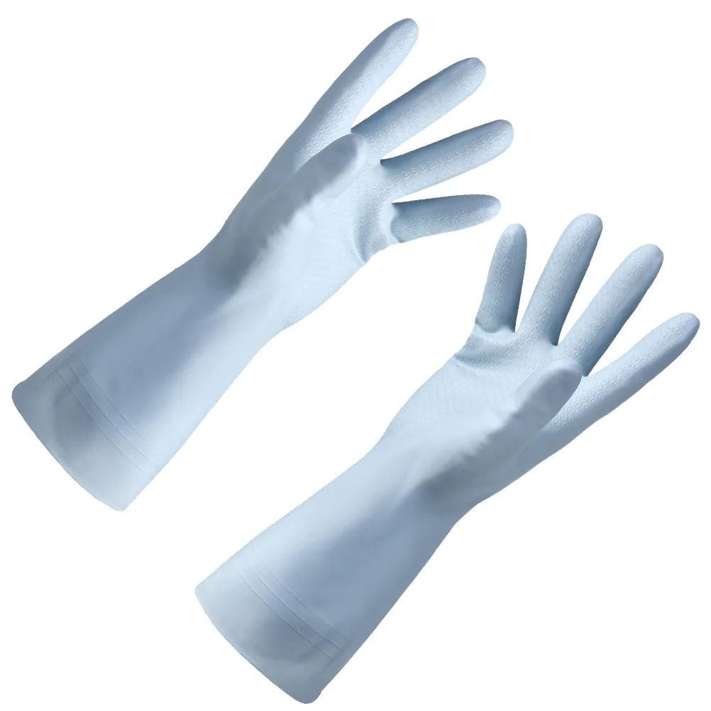 

1 Pair Blue Waterproof Household Cleaning Gloves Lightweight Durable For Kitchen Dishwashing Laundry Gardening Car Wash Pet Care