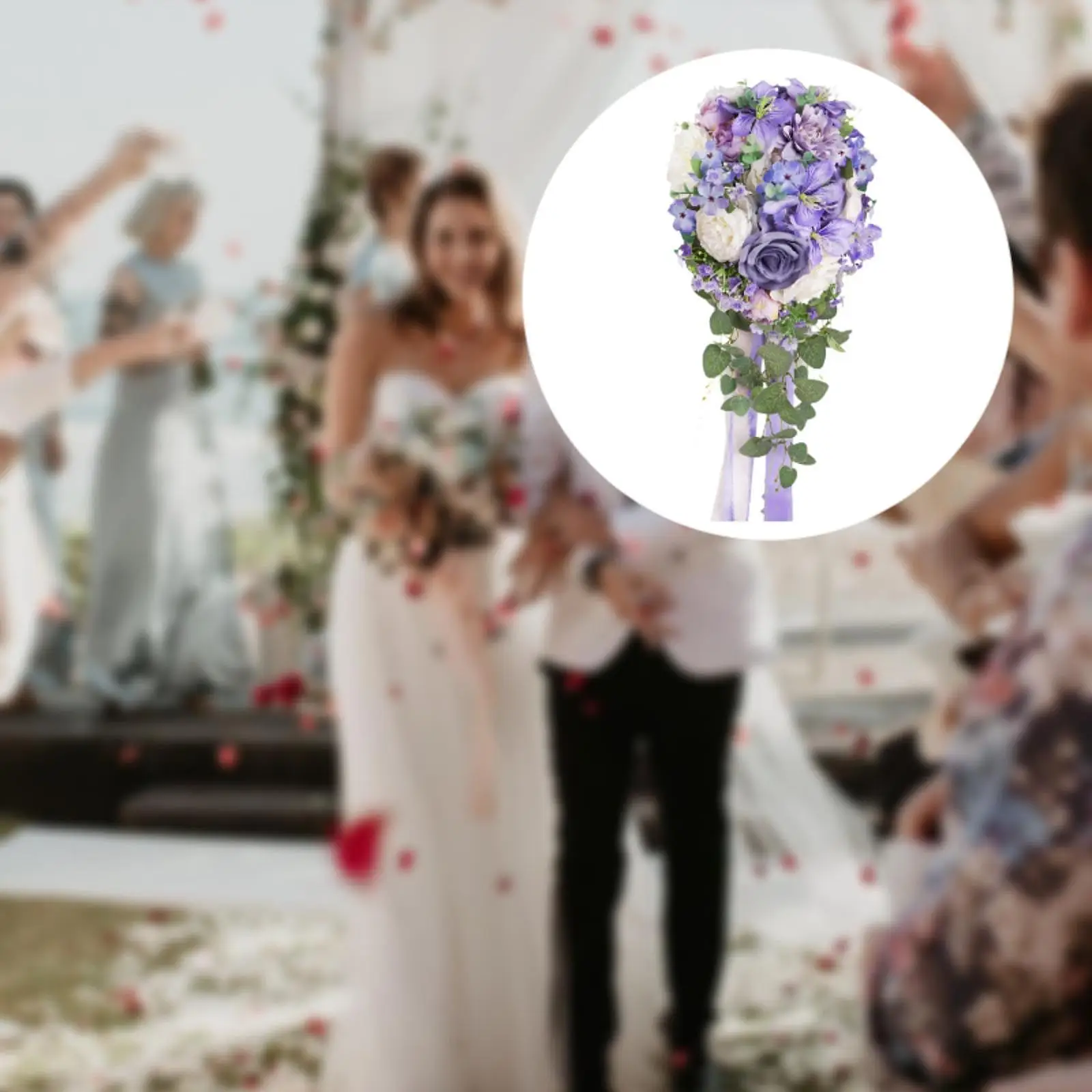 

Wedding Bridal Bouquet Silk Flowers Waterfall Wedding Flower for Home Decor Valentine's Day Party Bridal Shower Graduation