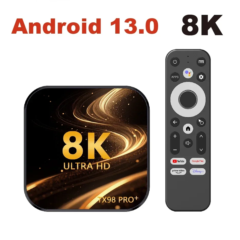 

TX98 Pro Android 13.0 Smart TV BOX RK3528 с голосовым управлением, 8K, ARM Cortex A53, 2/4 ГБ ОЗУ, 16/32/64 ГБ ПЗУ, 3D, 2.4G/5G, для Google Media Player