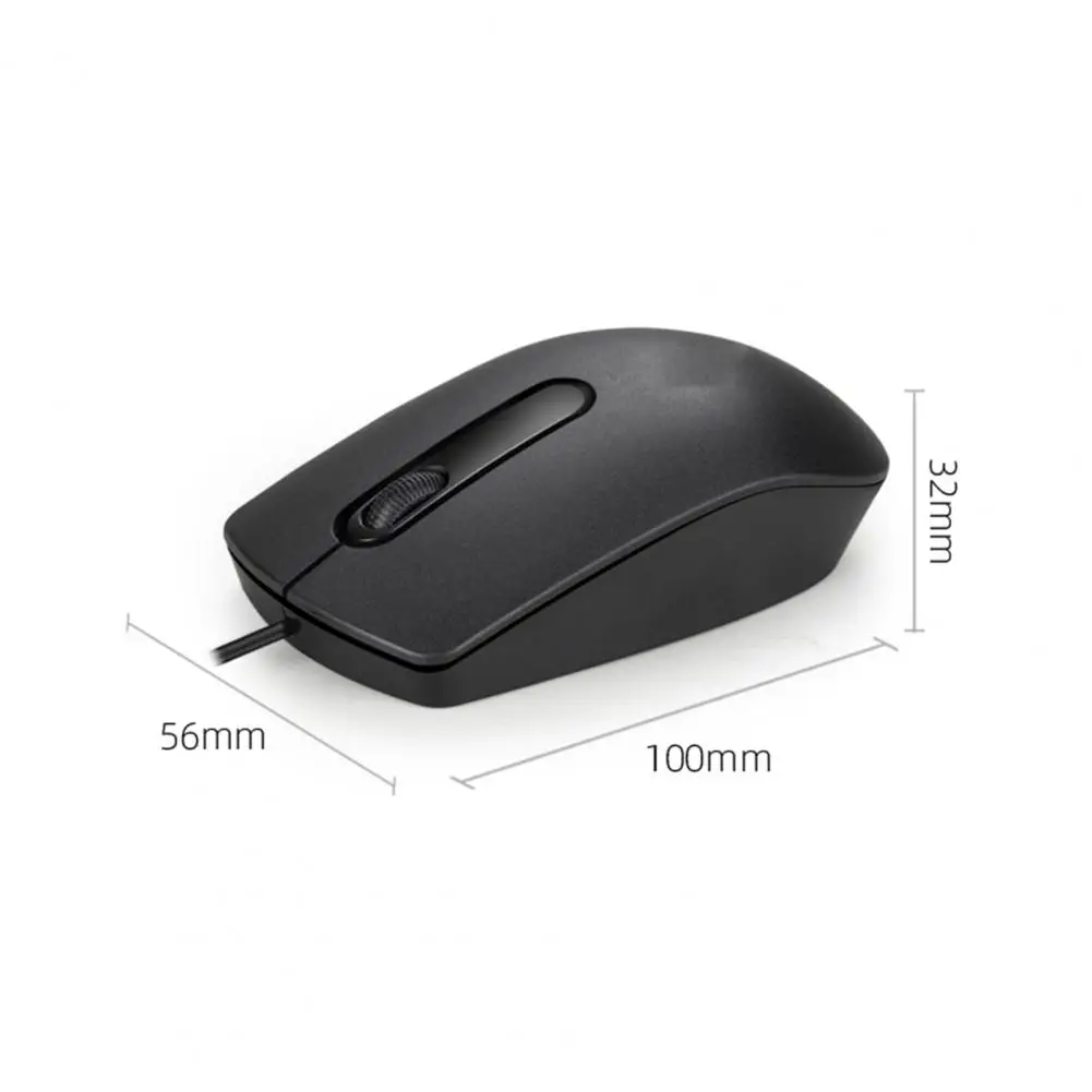 Mouse silenzioso USB con Mouse cablato da 1.2m 1200DPI per ufficio aziendale