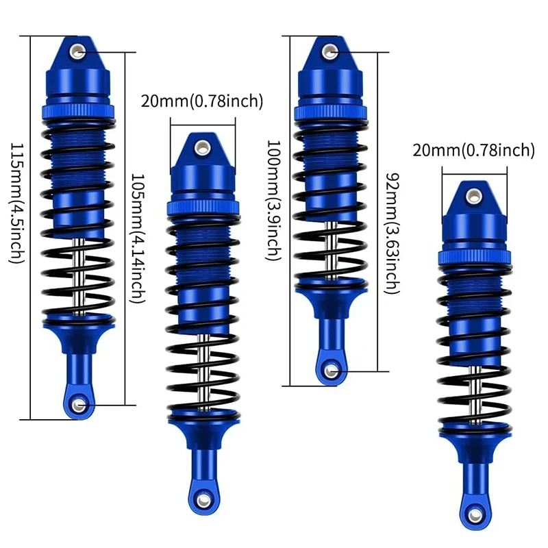 RC Car Full Metal Front And Rear Shock Absorber For Traxxas Slash 4X4 VXL 2WD Rustler Stampede Hoss 1/10 RC Car Upgrades Parts