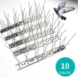 10pcs 25cm Stainless Steel Bird Thorn Garden Orchard Fence Spikes Catcher Repeller Anti-Theft Pigeon Stainless Steel Base