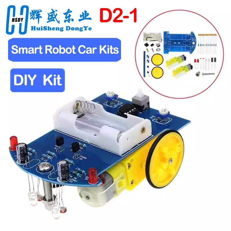 D2-1 스마트 로봇 자동차 키트 지능형 추적 라인 자동차 감광성 로봇, DIY 전자 장난감, 순찰 자동차 부품