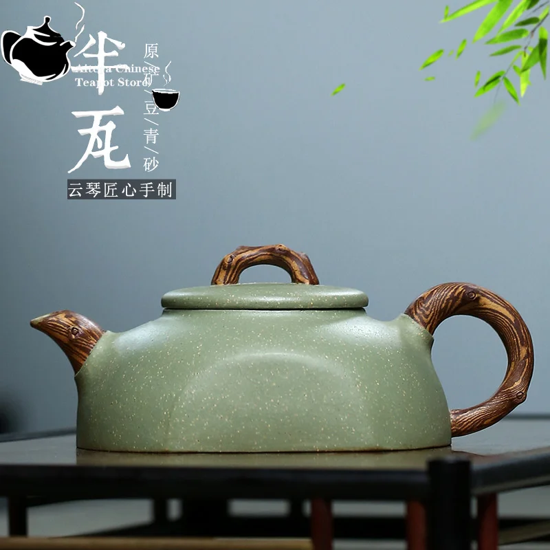 

Yixing handmade purple clay teapot, raw ore, green clay, half tile Kung Fu tea set, Chinese teapot 200ml