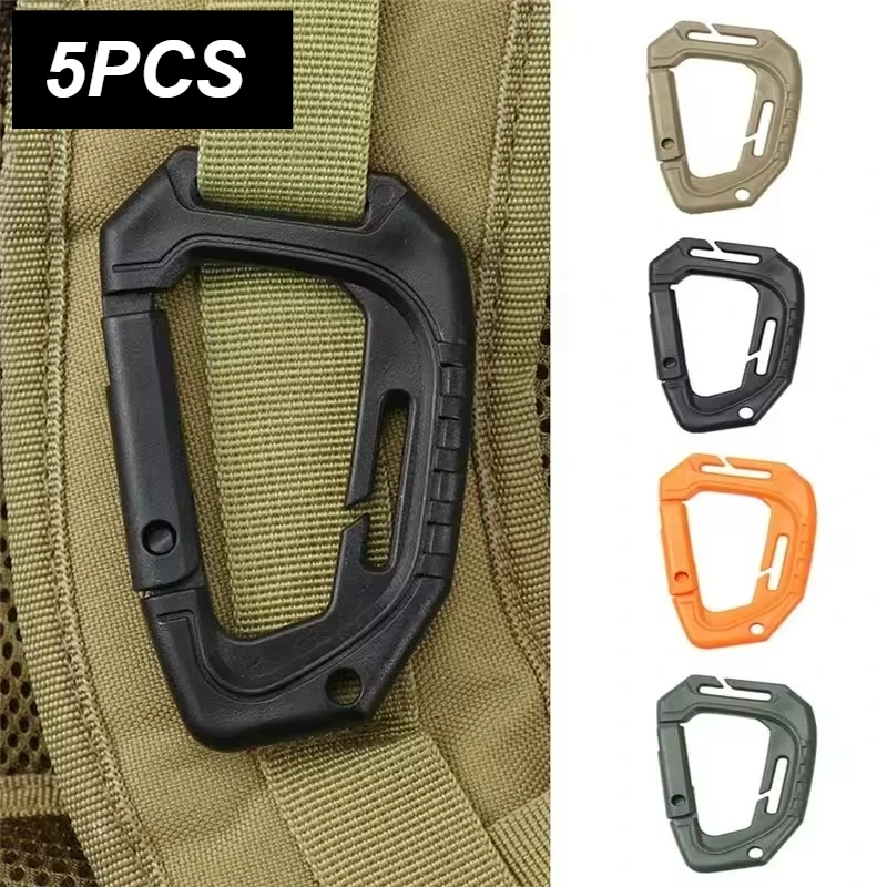 

5Pcs Multitool Big D-type Plastic Steel Molle Quick Hook Hanging Buckle Clip Outdoor Camping Backpack Bag EDC Hiking Accessories