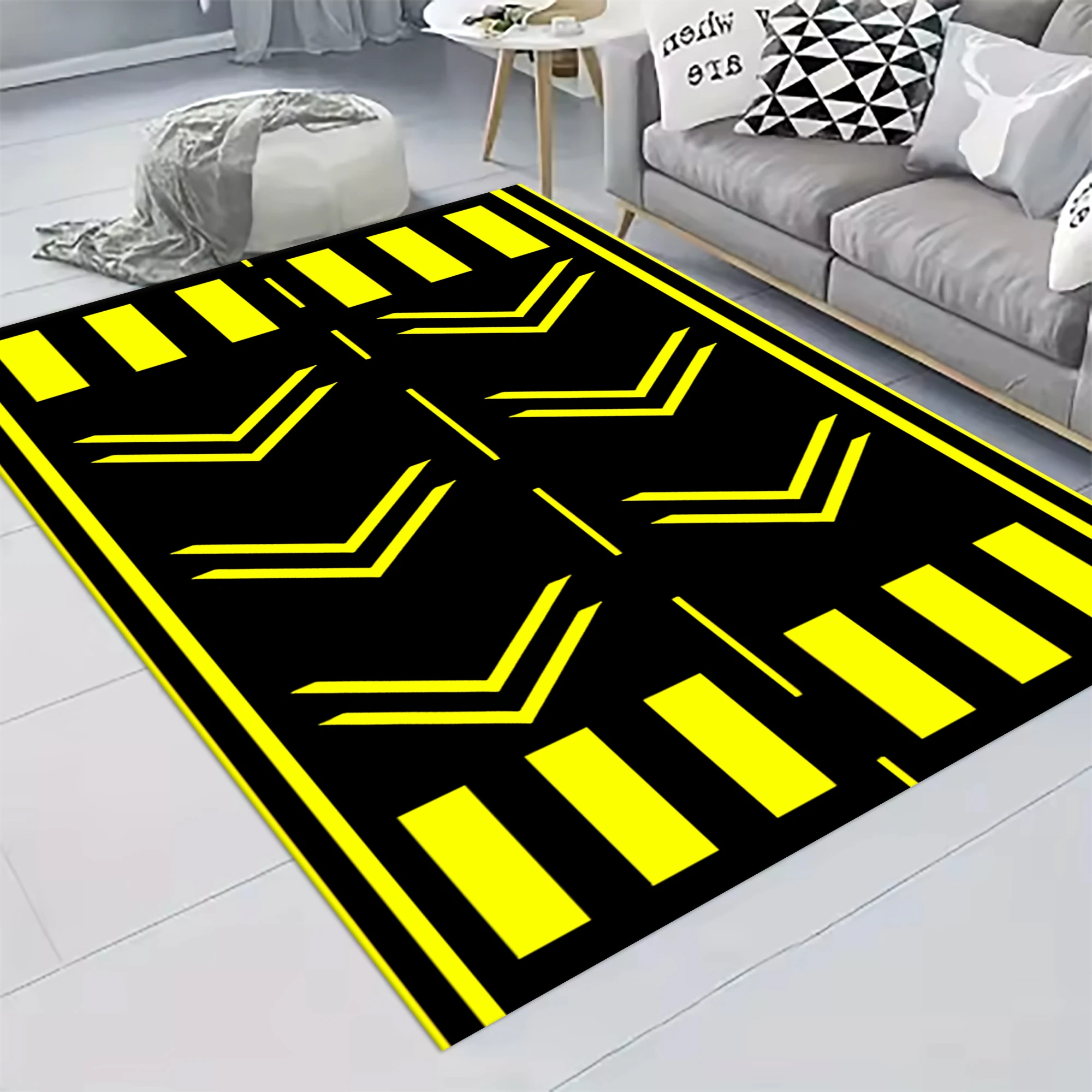 

40 × 120 см/60 × 180 см Коврик для демонстрации мотоцикла Минималистичный ковер с геометрической полосой Коврики для пола Брудостойкий прикроватный ковер