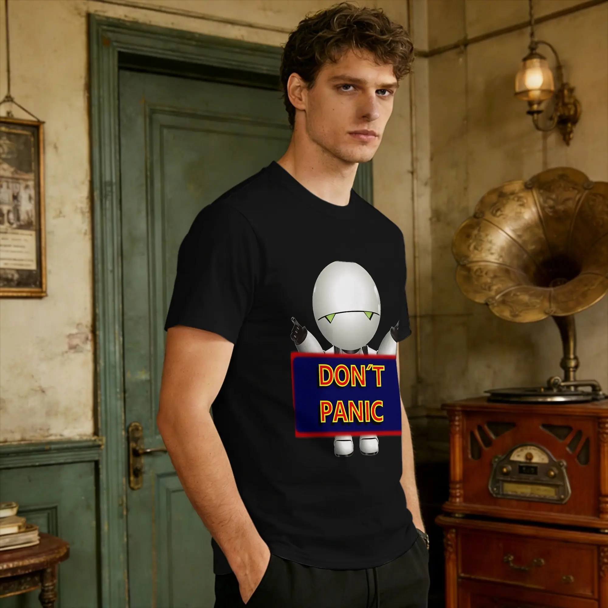 T Shirt Men Don'T Panic Awesome T Shirts Summer O-Neck Hip Hop Tees Hot Sale Oversized Clothing