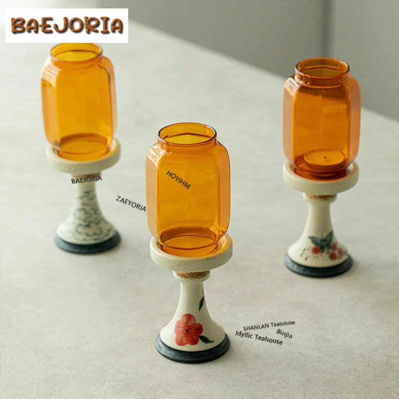 Caramel Glaze Underglaze Colour Candle Holder Boutique Scented Aromatic Candles Candle Lights Teaware Literati Ornaments Craft
