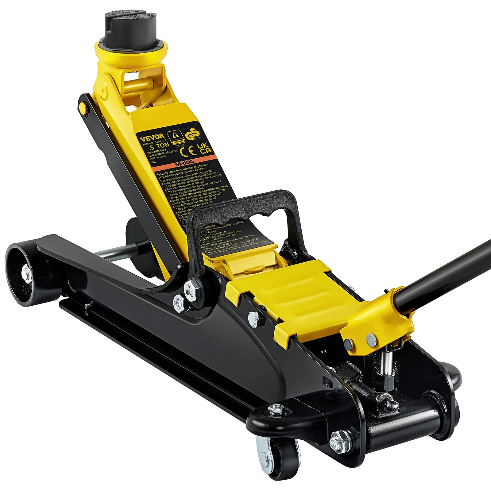 VEVOR Floor Jack,2.5 Ton Low Profile Floor Jack, Heavy-duty Steel Racing Floor Jack w/Single Piston Lift Pump Lifting 85-380mm