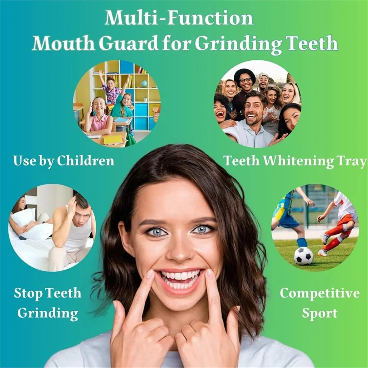 Protector bucal para rechinar los dientes Protector nocturno moldeable personalizado para adultos y niños Paradas de apriete y roncar