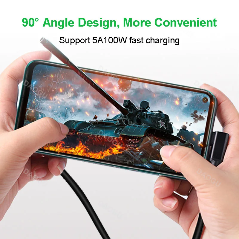 20Gbps Szybki kabel USB 3.2 Gen2 typu C PD 5A 100W Szybkie ładowanie 4K 60Hz Kabel do transmisji danych wideo USB C do C Krótki 90 stopni VR — zdjęcie produktu 6