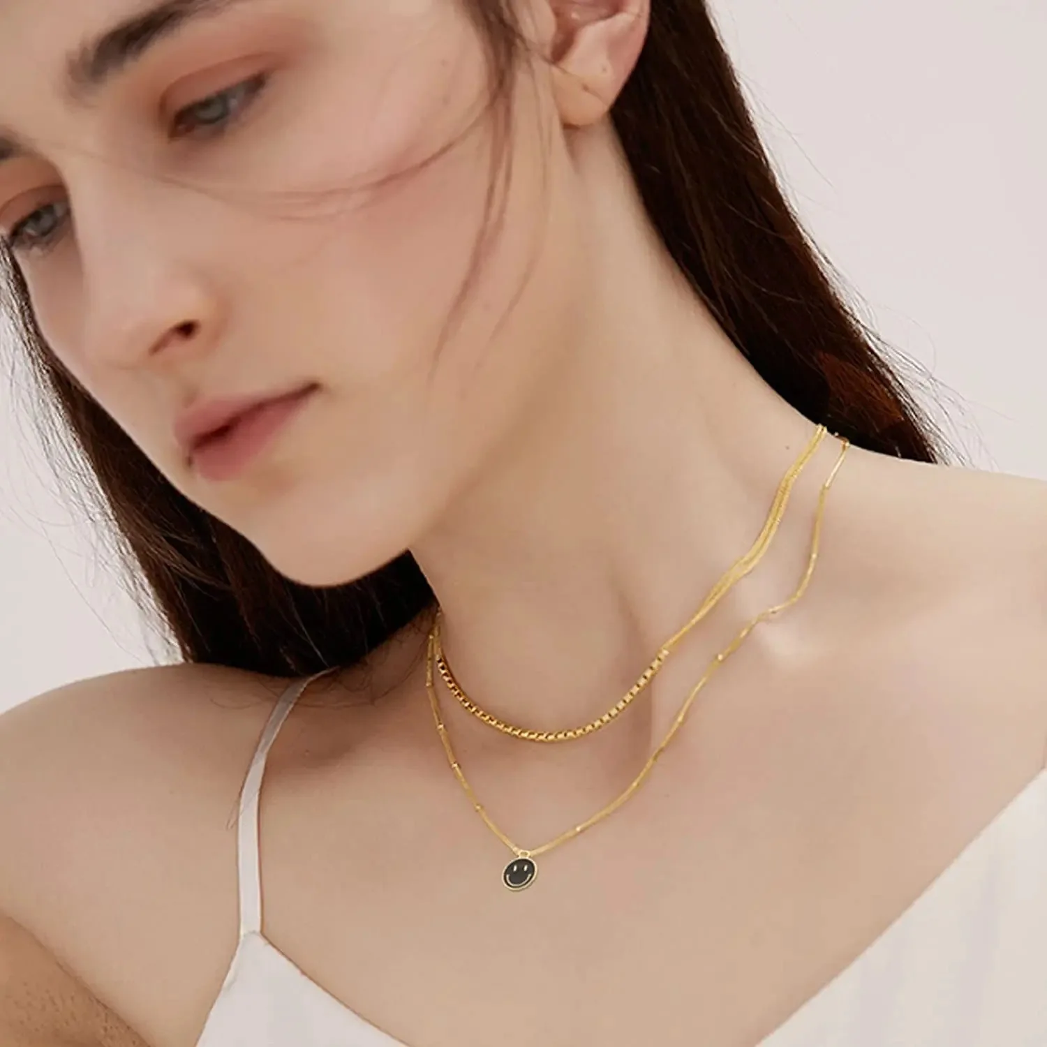14pcs Drop Oil Alloy Small Pendant Asymmetric Fun Smile Pendant Earrings Necklace Personalized Pendant DIY Accessories view 2