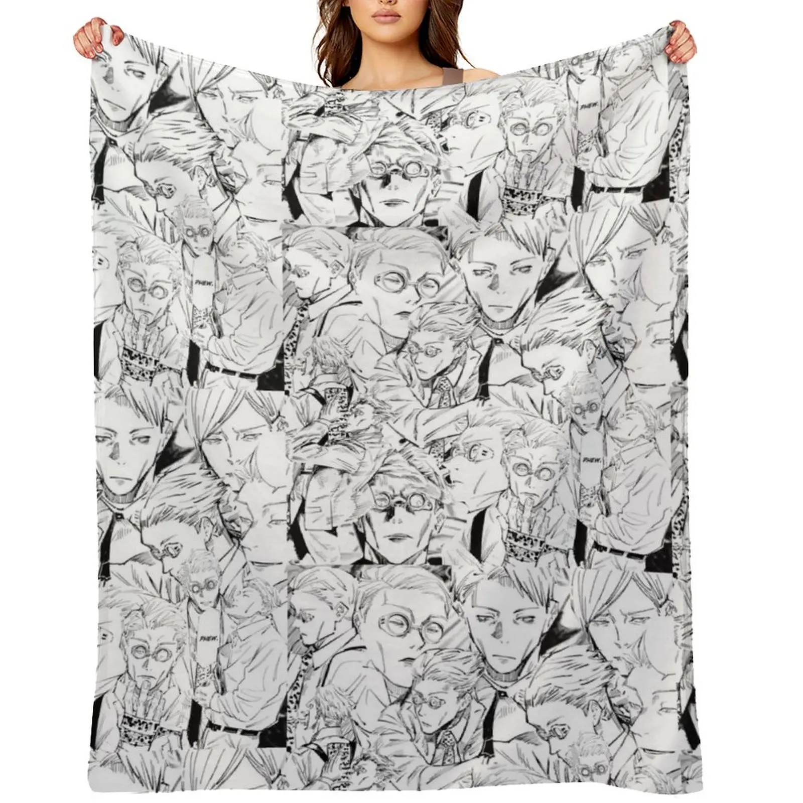 

Nanami Kento Manga Panels Throw Blanket Decorative Beds Custom Hairy cosplay anime Blankets
