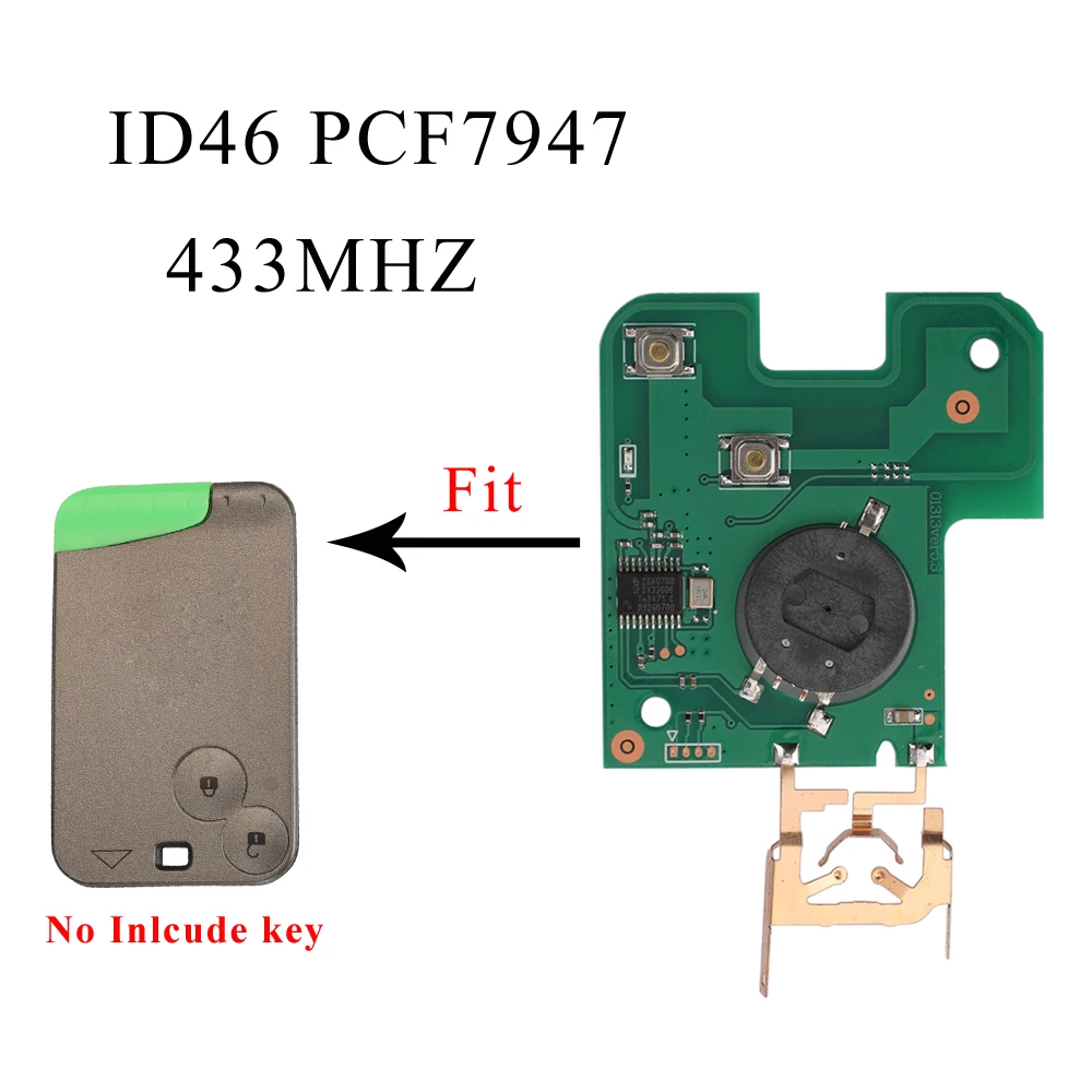 

Jingyuqin 433 МГц ID46 PCF7947 чип удаленный автомобильный ключ карта электронная плата печатная плата для Renault Laguna Espace Vel-Satis