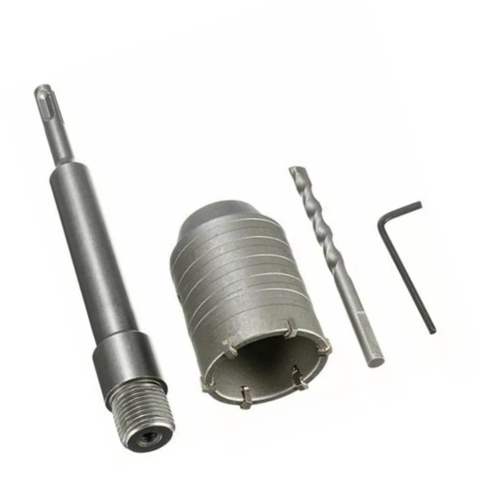 Wall Hole Drill Bit 200mm Connection Rod Cemented Carbide Drill Hole Cutter Set for Air Conditioning Installation