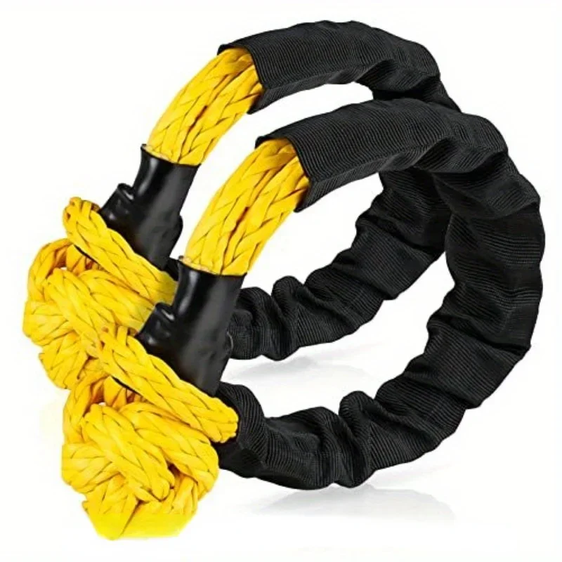 2Pcs 1/2inch X 22inch Synthetic Off-Road Trailer Rope Soft Shackle 38000lb Car ATV UTV SUV Recovery Tow Strap for Broken Tool