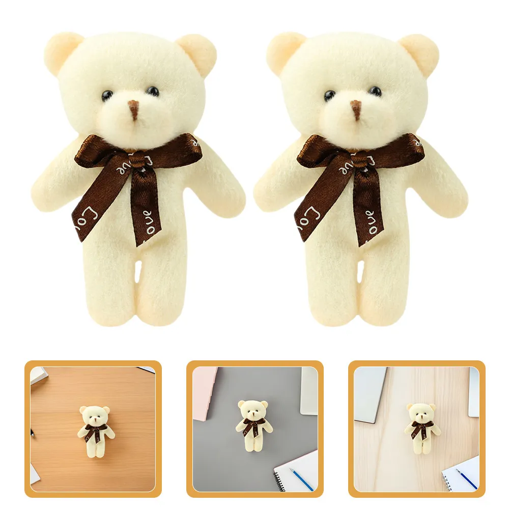

15Pcs Mini Bear Keychain Small Soft Stuffed Animal Charms Graduation Party Favor Bag Pendant Cute Hanging Backpack Accessories