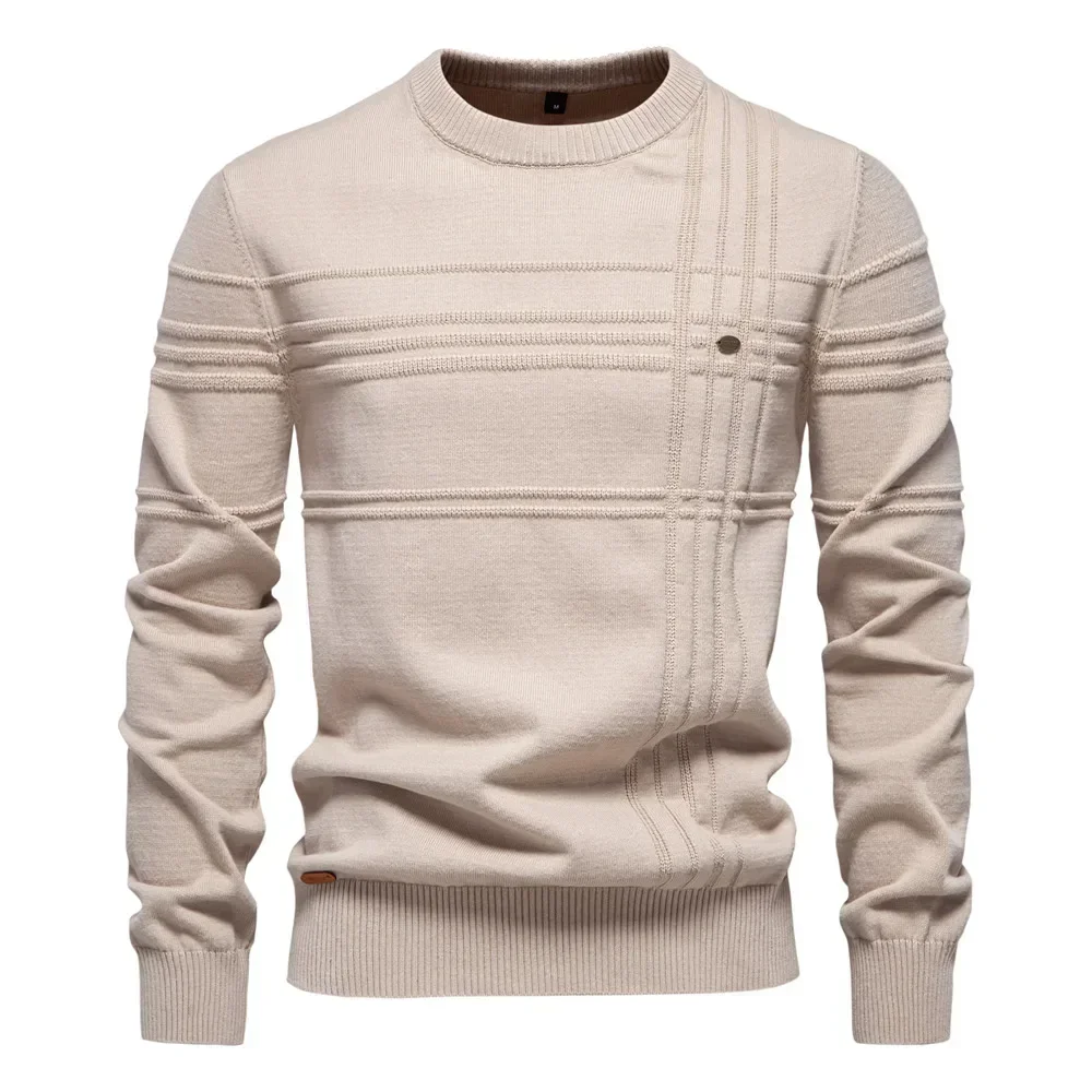 

Autumn Winter Mens Sweater High-quality Solid Color Round Neck Warm Pullover Male Fashion Casual Knitwear Sweater Men Clothing