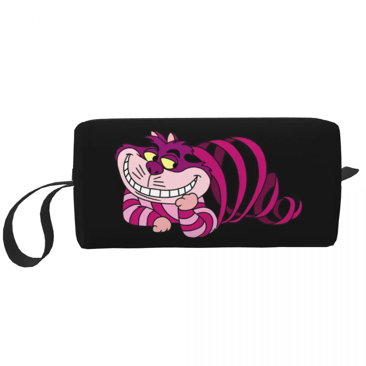 Custom Cheshire Cat Toiletry Bag for Women Alice In Wonderland Cartoon Cosmetic Makeup Organizer Ladies Storage Dopp Kit Case