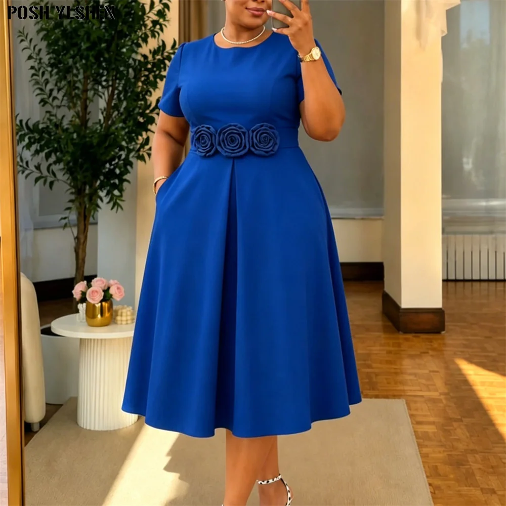 elegante-abito-da-donna-a-linea-a-con-pieghe-stile-africano-collo-tondo-maniche-corte-motivi-floreali-3d-vita-alta-per-matrimoni-natale-capodanno-ed-eventi-formali