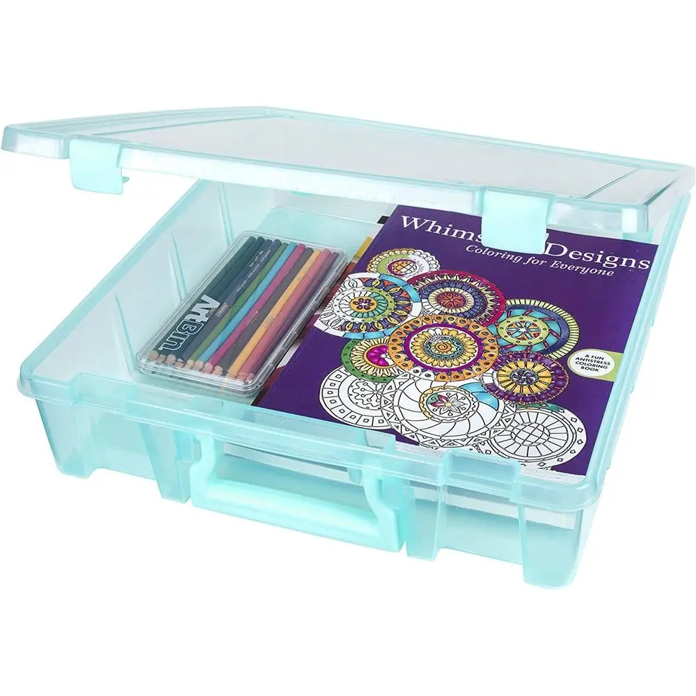 

Super Satchel Component Box Clear Crate Organizer Storage Case - Aqua, Pack of 1