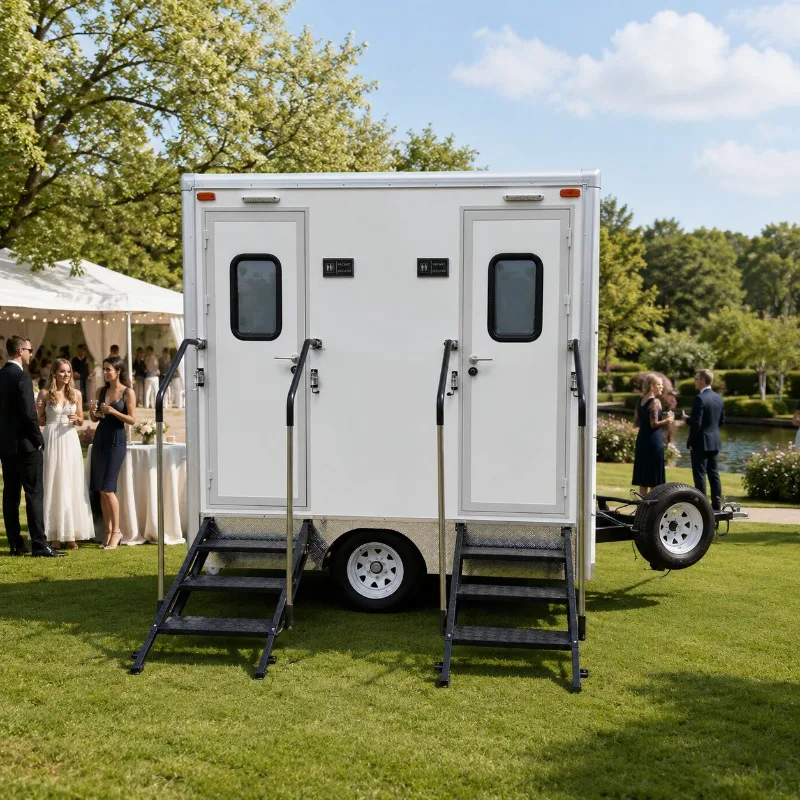 【Direct Factory Sale】Best Selling Portable 2 Stalls Restroom Prefabricated House Mobile Toilet Trailer