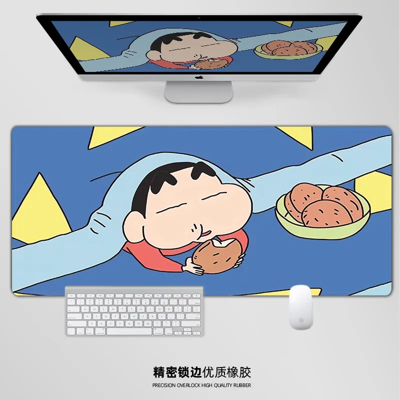 Hochauflösendes Crayon Shin-chan Leder-Mauspad, extra groß, niedliches Cartoon-Mädchen-Mauspad, rutschfestes Schreibtischpad, Computer-Tastaturpad für Wohnheime