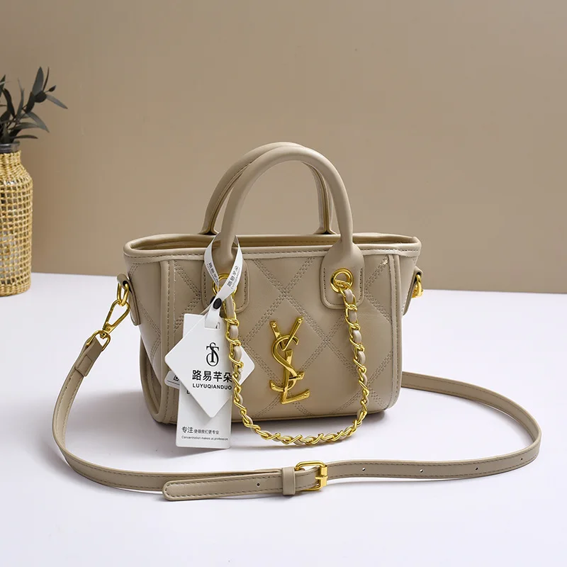 2025 New Style Elegant Tachel Bag Women's Texture Large Capacity Bucket Bag Best Paired with Shoulder Cross Bag