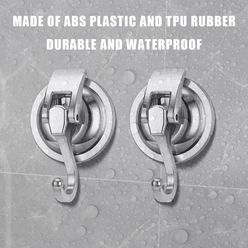 TOPMAYA Pengait Vakum Tugas Berat 2Pcs Gantungan Tanpa Bekas yang Dapat Digunakan Kembali untuk Kamar Mandi, Dapur, dan Ruang Tamu