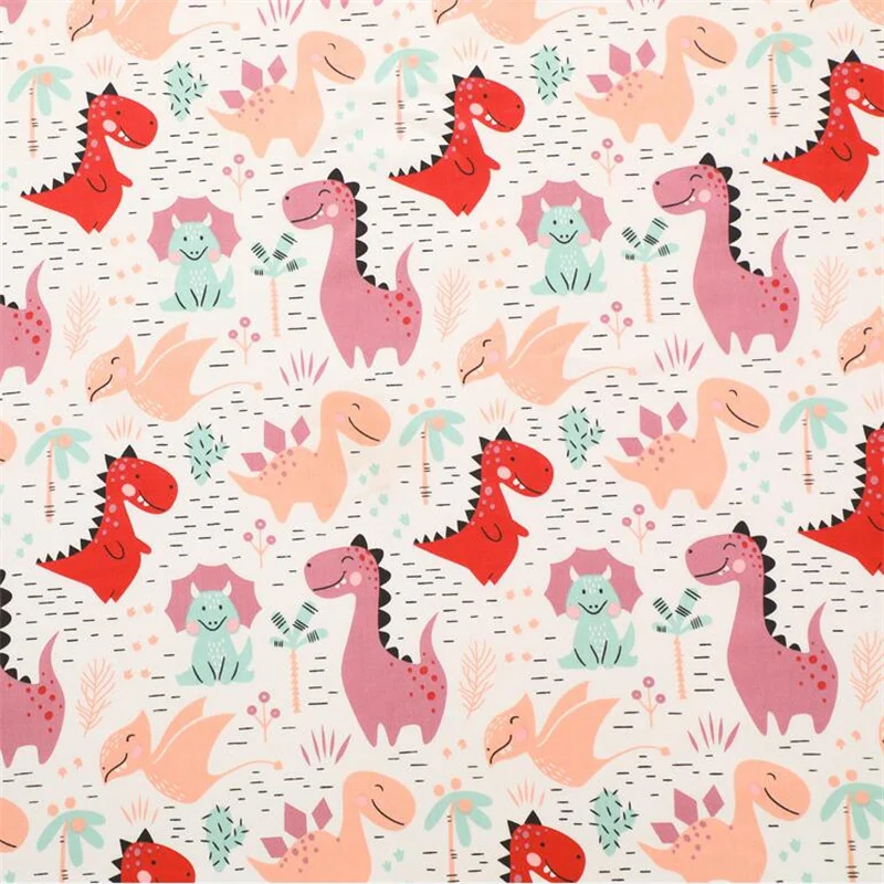 New Dinosaur World Tree Grid Print Cotton Fabric For Sewing Craft Cloth Quilting Baby Dress Tecido Diy Patchwork Handmade Tissu