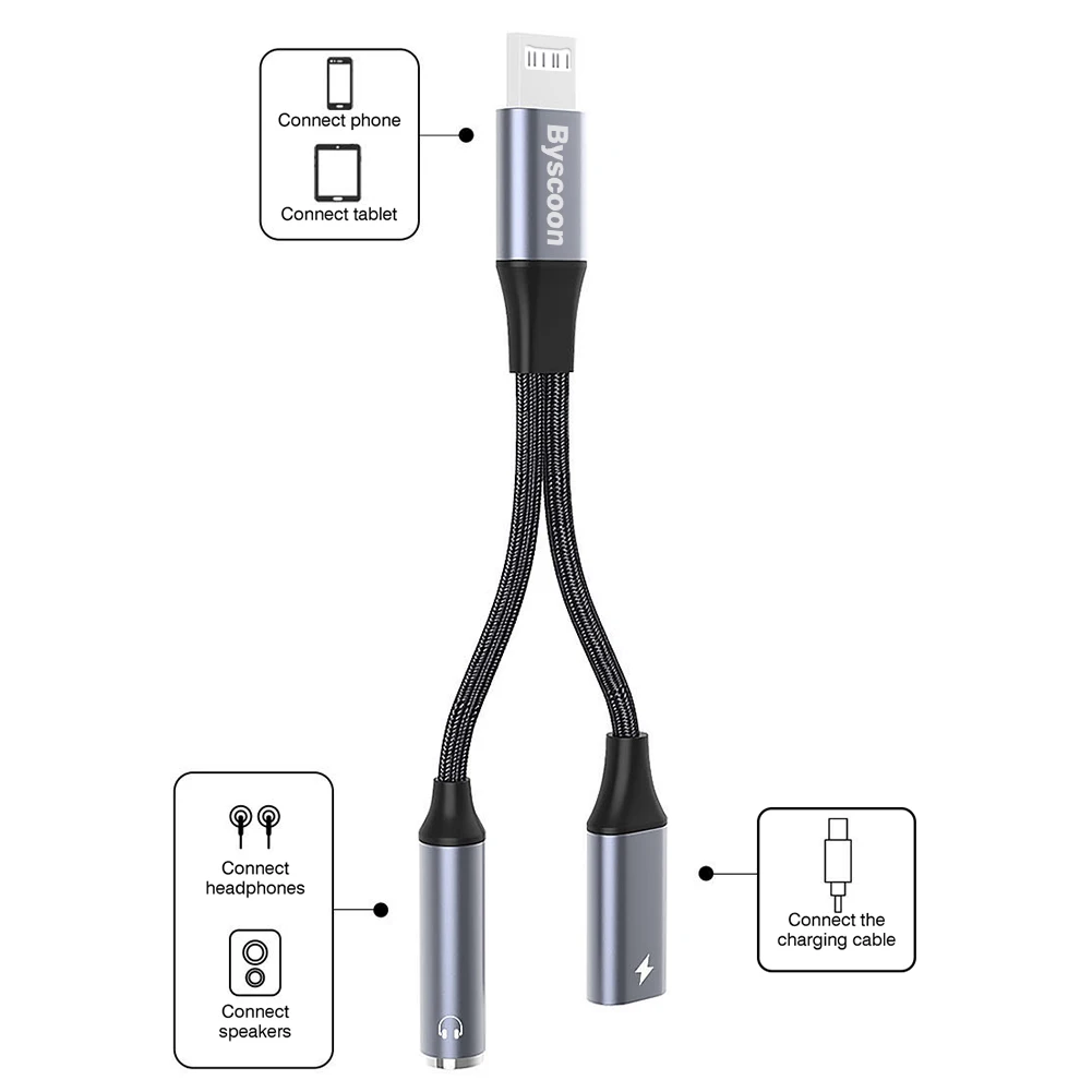 Lightning To 3 5 MM Jack AUX Cable Adapter For iPhone 12 13 14 Pro Adapter Headphone Connector Audio Splitter iphone accessories