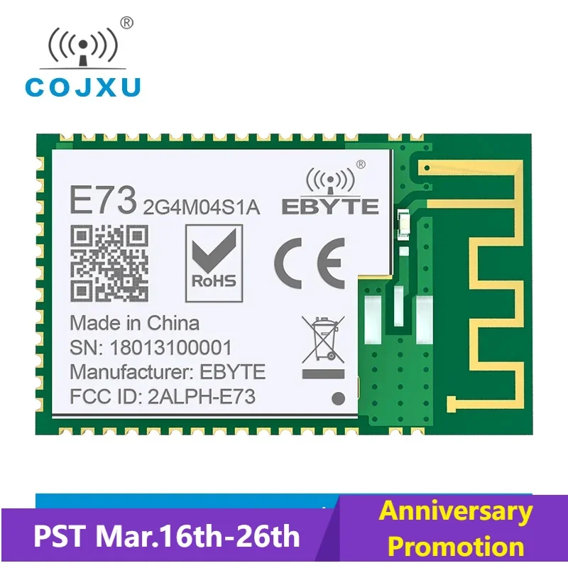 E73-2G4M04S1A Bluetooth nRF52810 ebyte 2.4Ghz 2.5mW IPEX PCB Antenna IoT uhf Wireless Transceiver SMD Transmitter