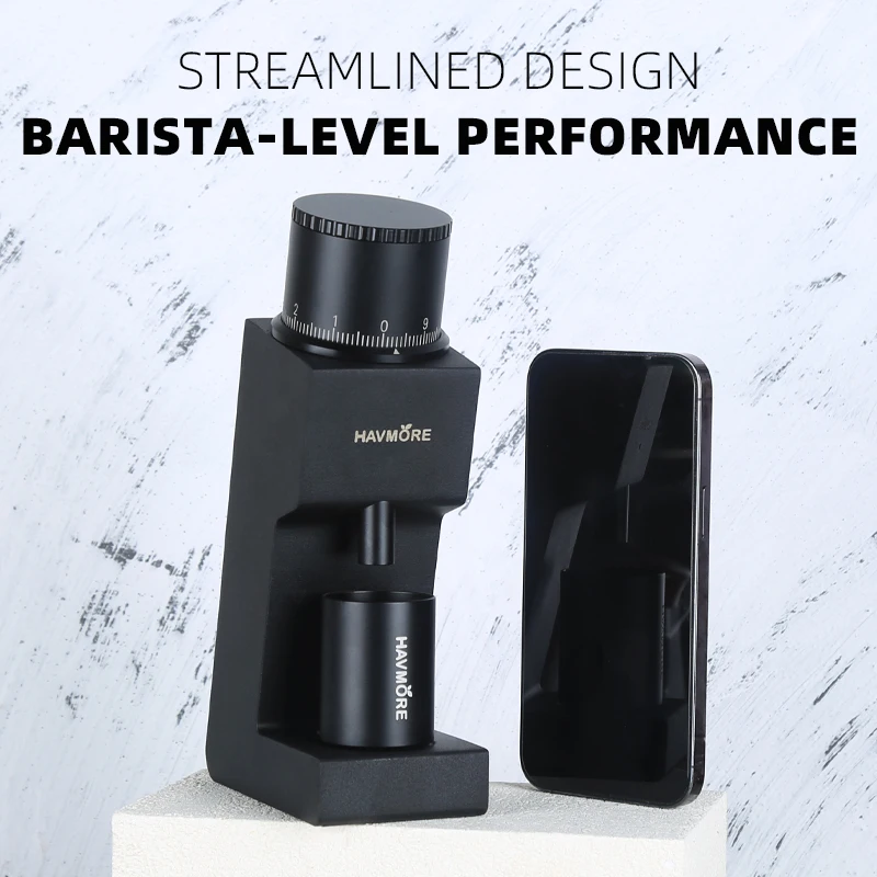 

HAVMORE Portable Rechargeable External Adjustment Professional Automatic Household Coffee Bean Grinder Machine
