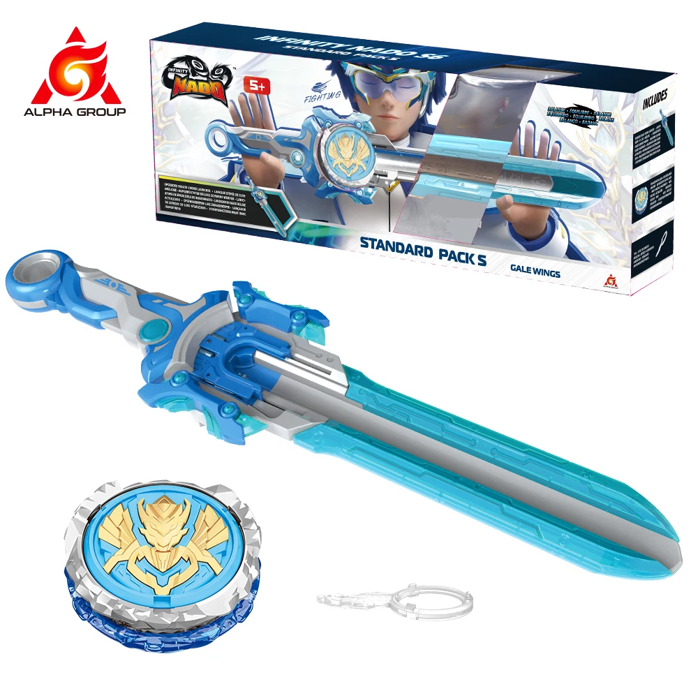 Infinity Nado 6 Power Pack - Gale Wings 39cm Standard Sword Launcher 4-in-1 Modes Spinning Top Metal Gyro Kid Birthday Gift Toy