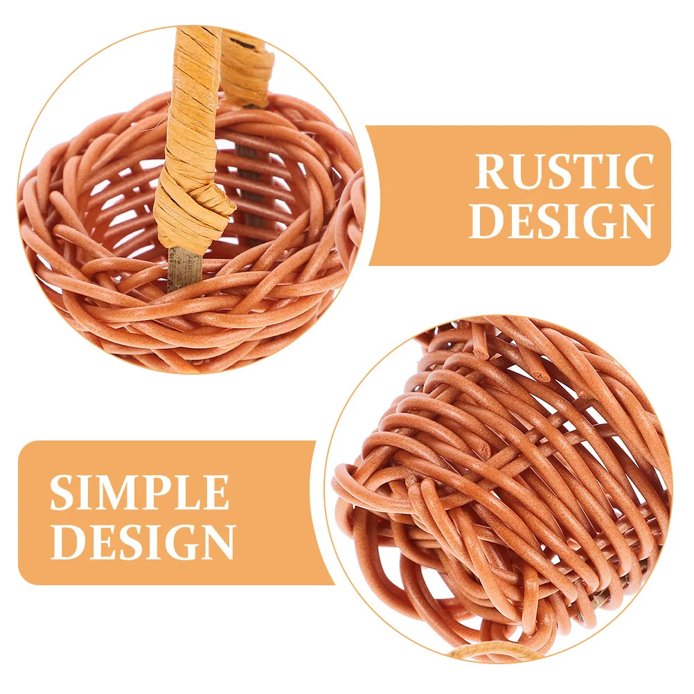 

20Pcs Rustic Mini Woven Handled Baskets Small Flower Container Party Wedding Decor Mini Flower Basket