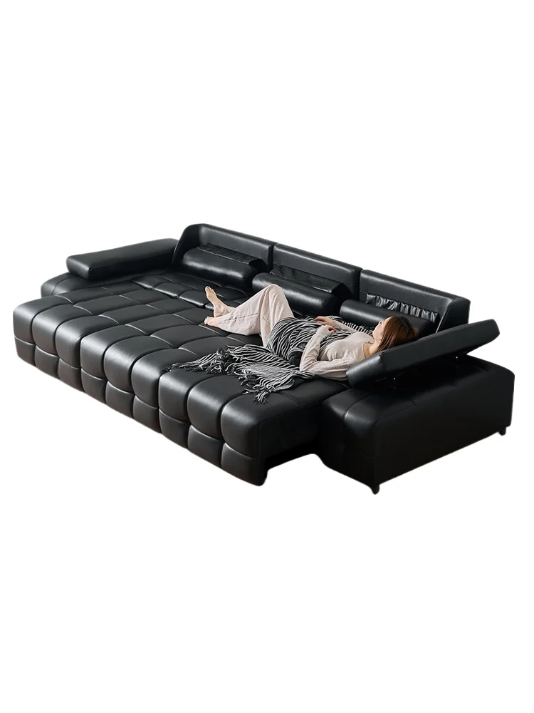 

Lying sofa Italian minimalist large apartment sleepable retractable folding integrated sofa bed for two