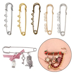 10pcs Safety Pin Brooch Blank Base 50/61/65/70cm Pins 3/6 Holes Rings for DIY Pendant Charms Jewelry Making Supplies Accessories