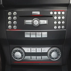 Car Air Conditioning CD Panel Button ABS Silver Decorative Sticker for Mercedes-Benz C-Class W204 GLK X204 20