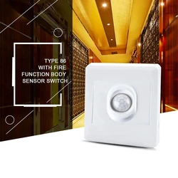 PIR Motion Sensor Body Sensor Switch PIR Infrared 86 Type 110V 220V Recessed Lamp Bulb Body Induction Light Detector