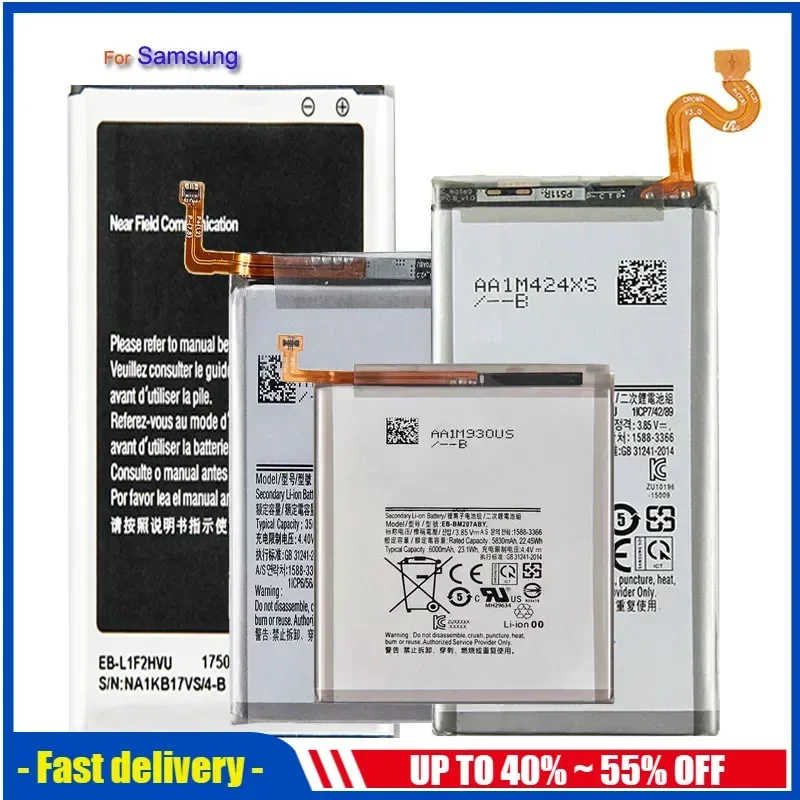 For Samsung S5 S6 S7 Edge S8 S9 S10 S10E S20 Plus Battery For Galaxy S3 S4 mini SM G900 G900I G900F G900H G930F G950 EB-BG900BBE