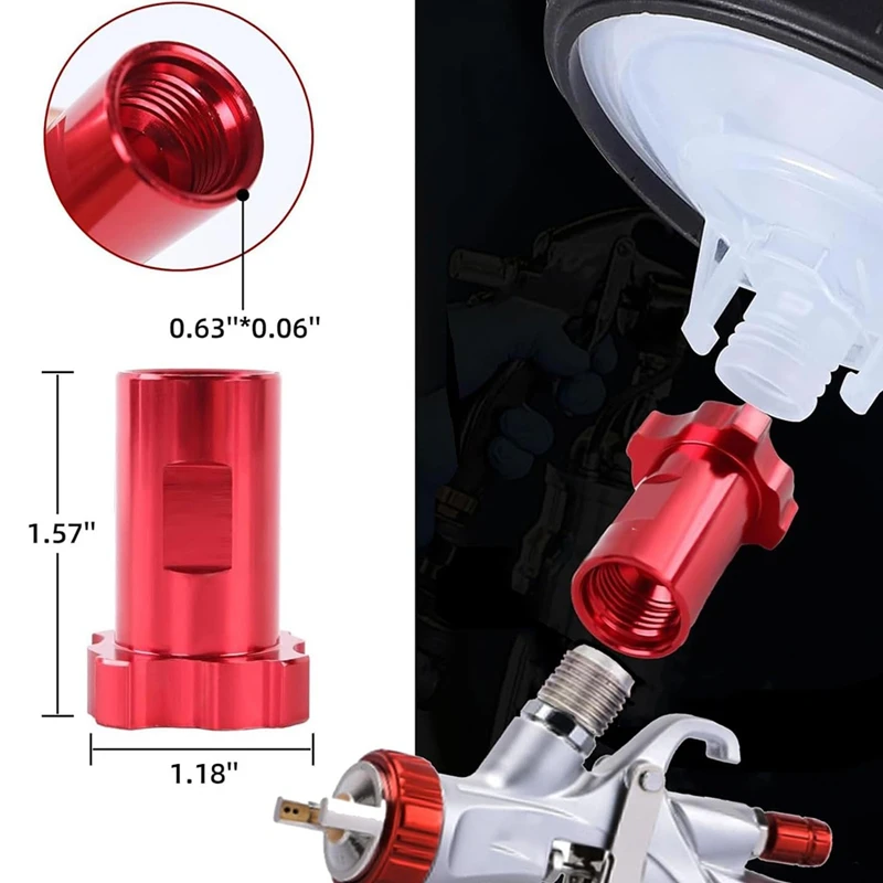 Cangkir Pencampur Cat Sekali Pakai untuk Pistol Cat Otomotif, Cangkir Penyemprot Cat Udara dengan Adaptor Cangkir Kit 20 Ons (600Ml)