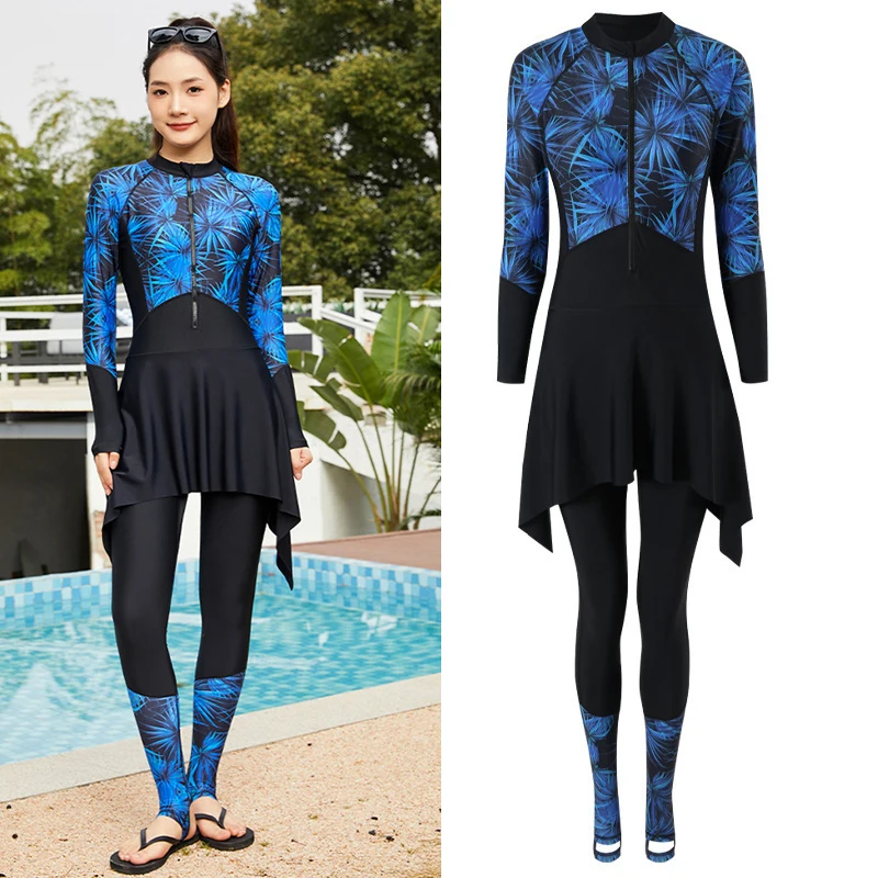 

Full Body Scuba Rash Guard Dive Skin UV Swimwear Sport Skins for Women Long Sleeve One Piece Front Zipper Diving Surfing Wetsuit