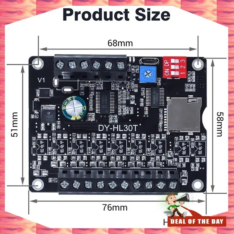 24-Hour Delivery 30W MP3 Voice Playback Module DY-L30T 9 Trigger Music Player Power Amplifier Board TF Card 32G Max WAV DC 12V 2