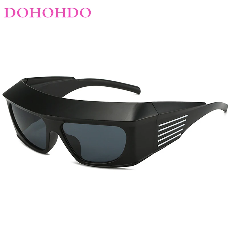 

DOHOHDO Oversized Steampunk Y2K Sports Sunglasses For Women Men Punk Sun Glasses 2024 Brand Rectangle Lady Eyewear Shades UV400