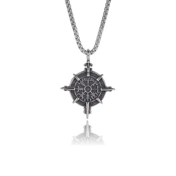 NORRON Viking Rune Odin Amulet Men Alloy Pendant Necklace Viking Power Symbolize Personality Men Pendants Neck Chain Jewelry