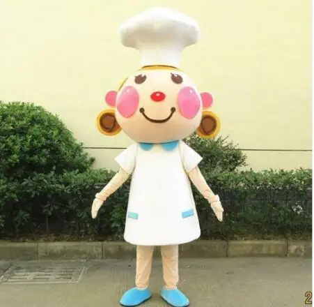 New Adult Halloween Christmas The Cooker Girl Mascotte Fancy Cartoon Mascot Costume Plush Fancy Dress Mascot Costume