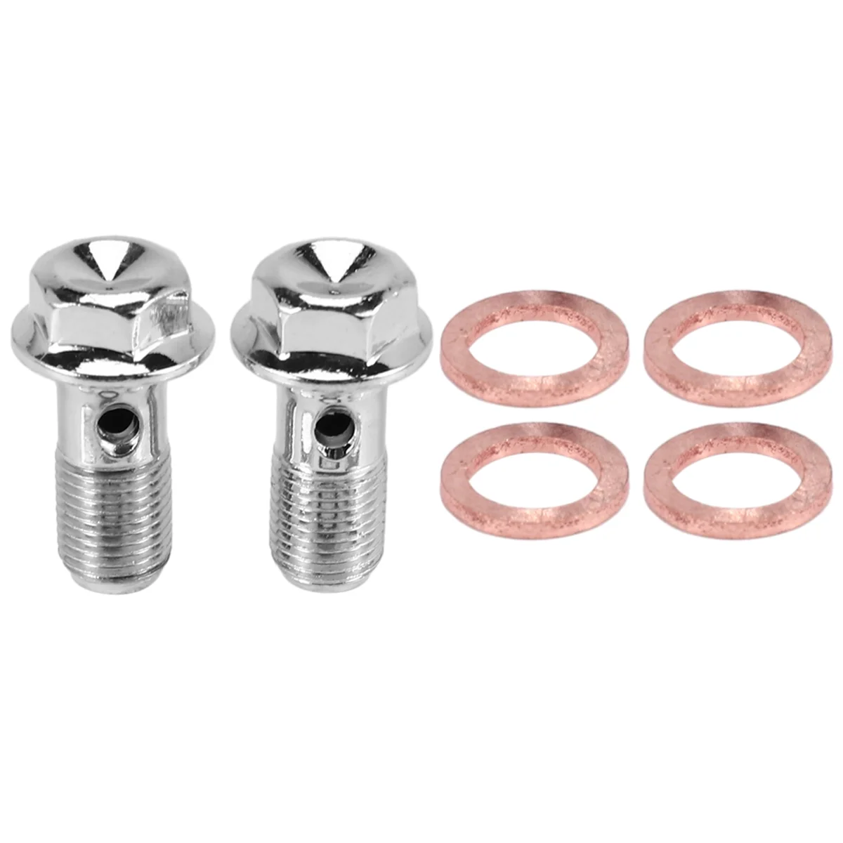 Motocicleta Freio inoxidável Banjo Bolt, Pinça Cilindro Mestre, M10 x 1.0mm, 2 Pcs