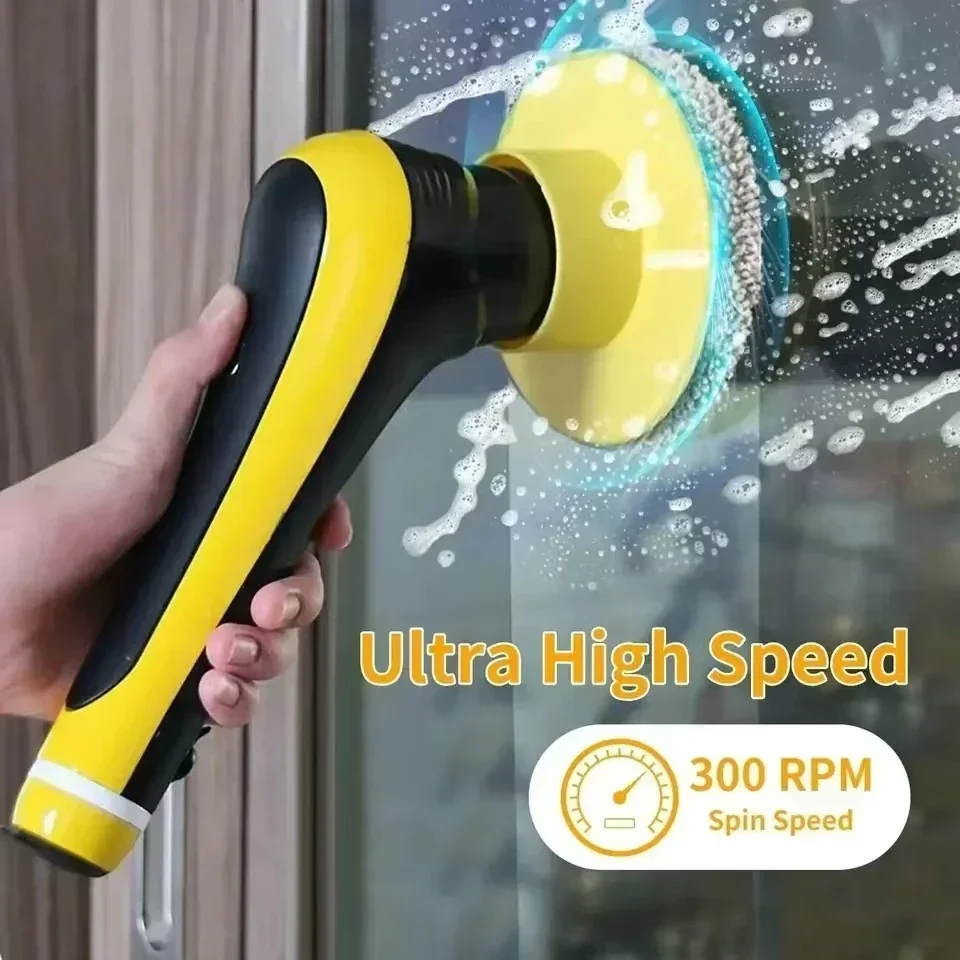 10-in-1 Electric Cleaning Brush USB Electric Spin Cleaning Scrubber Household  Bathroom Brush Handheld Rotating Cleaning tools