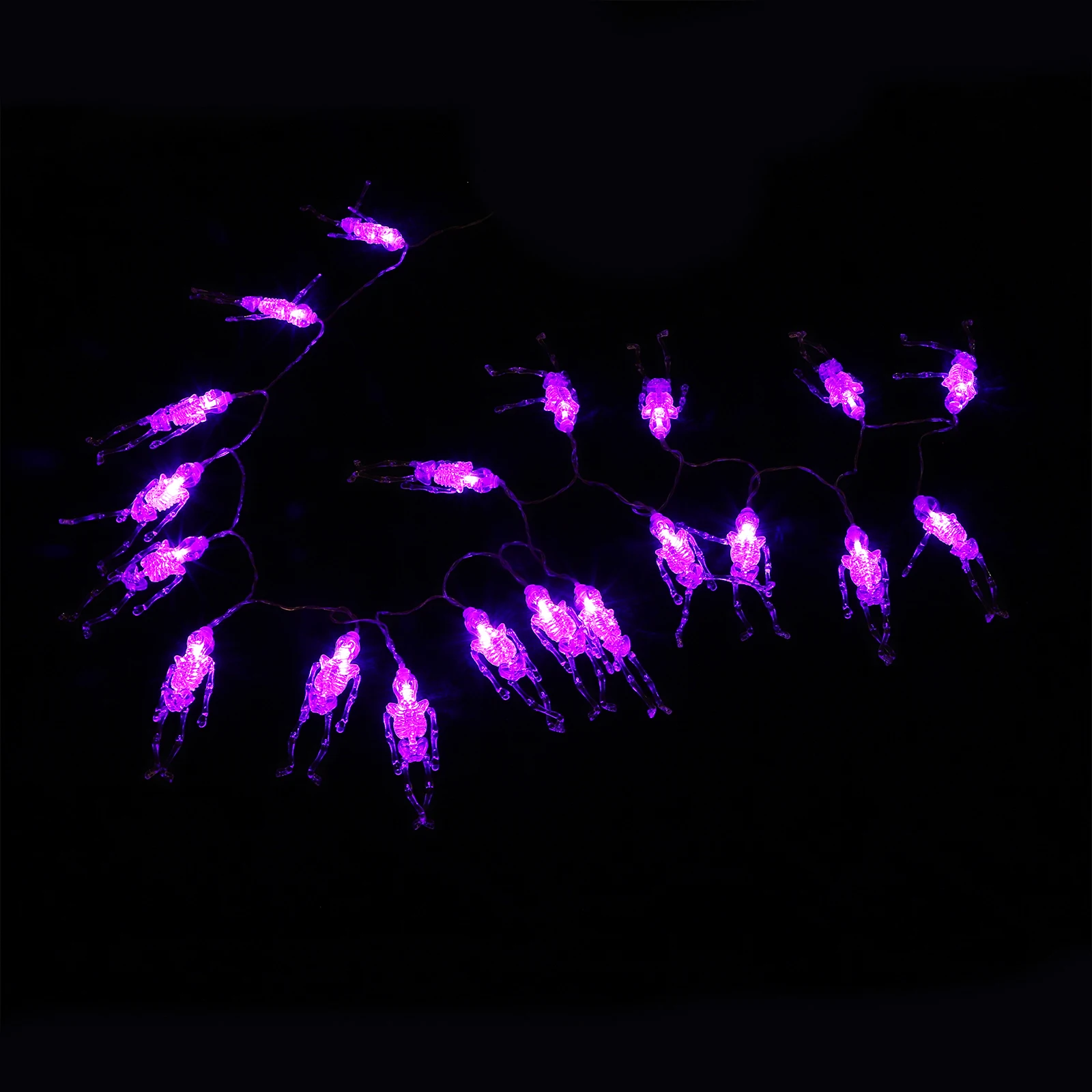 

1pc Glowing LED Luminous Skull Shape Lights Skull Lamp String 3M 20Lights Powered Halloween Decor Scene