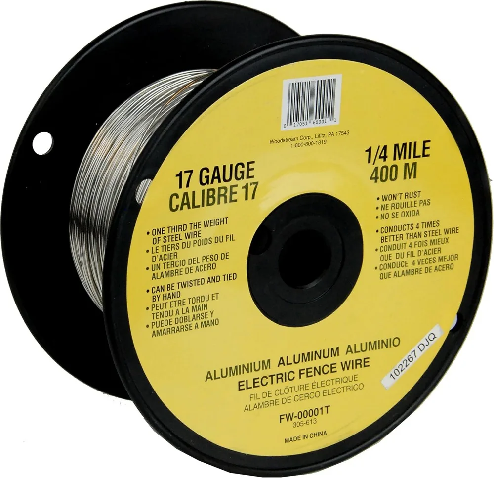 

Алюминиевый электрический провод для забора на 1/4 миля, 17, высокая прочность на растяжение для безопасного контроля скота